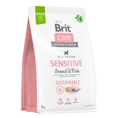 Brit Care Sustainable Sensitive - сухой корм для собак с чувствительным пищеварением с рыбой и насекомыми 1 кг