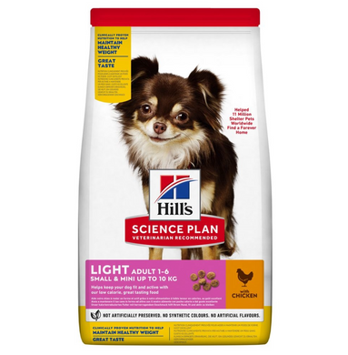 Hill's Science Plan Adult Small & Mini Light - Сухой корм для взрослых собак мелких пород склонных к лишнему весу с курицей 6 кг