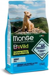 Monge Dog Вwild Grain Free Mini Anchovies Сухой корм c анчоусами для взрослых собак мелких пород 2,5 кг