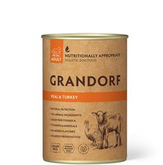Grandorf Veal and Turkey - Грандорф консерви для дорослих собак з телятиною та індичкою 400 г