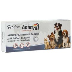 AnimAll VetLine - Антигельминтный препарат для собак и кошек, 50 таблеток