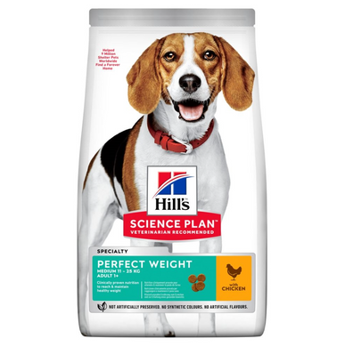 Hill’s Science Plan Adult Perfect Weight Medium Breed - Сухой корм для взрослых собак средних пород для поддержания веса с курицей 2 кг
