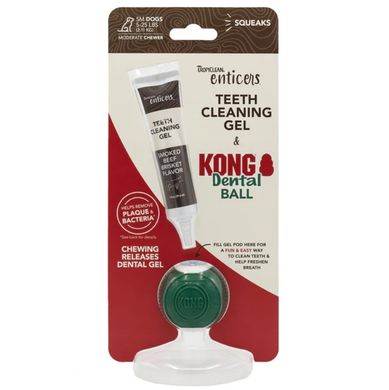 TropiClean Enticers кулька Kong S - Набір для догляду за порожниною рота собак + гель 29,6 мл копчена яловича грудка
