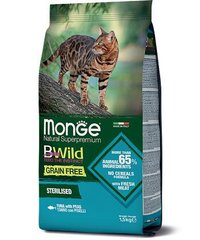 Monge Cat Bwild Grain Free Sterilised - Сухий корм для котів, тунeць 10 кг