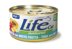 LifeCat консерва для кошек тунец с фруктовым миксом 85 г