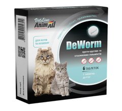 AnimAll VetLine DeWorm - Антигельминтный препарат для котят и кошек, 6 таблеток
