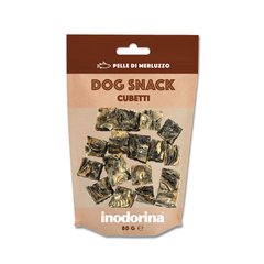 Inodorina dog snack cubetti pelle di merluzzo ласощі для собак шматочки шкірки тріски 80 г