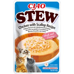 INABA CIAO Stew - Пауч для кошек с тушеной курицей и гребешком 40 г