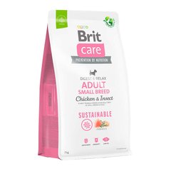 Brit Care Dog Sustainable Adult Small Breed - Сухой корм для взрослых собак мелких пород с курицей и насекомыми 7 кг