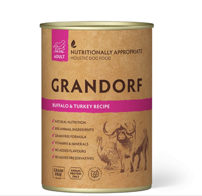 Grandorf Buffalo and Turkey - Грандорф консервы для собак с буйволом и индейкой 400 г