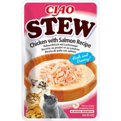 INABA CIAO Stew - Пауч для кошек с тушеной курицей и лососем 40 г