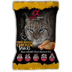 Alpha Spirit CAT Chicken Snacks - Напіввологі беззернові жувальні кубики з куркою для котів 50 г