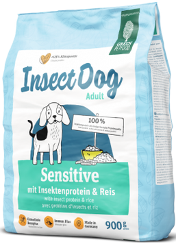 Green Petfood InsectDog Sensitive - Грін Петфуд сухий корм для дорослих собак з протеїном комах і рисом 900 г