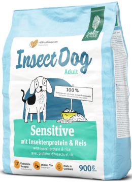 Green Petfood InsectDog Sensitive - Грин Петфуд сухой корм для взрослых собак с протеином насекомых и рисом 900 г