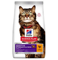 Hill's Science Plan Feline Adult Sensitive Stomach and Skin - Сухой корм для взрослых кошек с чувствительным пищеварением и кожей 300 г