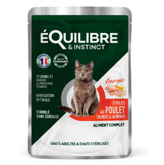 Equilibre & Instinct Шматочки в соусі для дорослих та стерилізованих котів з куркою, гарбузом й цитрусовими, пауч 85 г