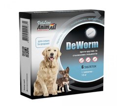 AnimAll VetLine DeWorm - Антигельминтный препарат для собак и щенков, 6 таблеток