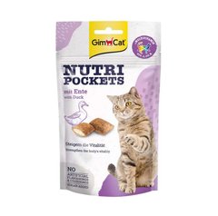 GimCat Nutri Pockets Duck & Multivitamin - Витаминное лакомство для кошек с уткой и витаминами 60 г