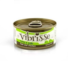 Vibrisse Консерва для кошек тунец с курицей в соусе, 70г.