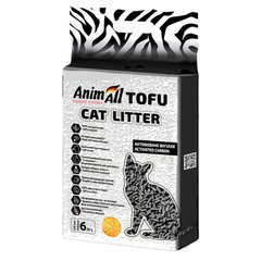 AnimAll Tofu Наполнитель для кошачьего туалета с активированным углем 6 л