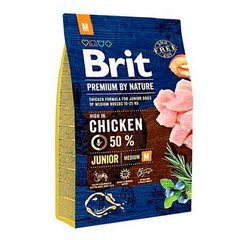 Brit Premium by Nature Junior M - Сухой корм для щенков и молодых собак средних пород с курицей 3 кг