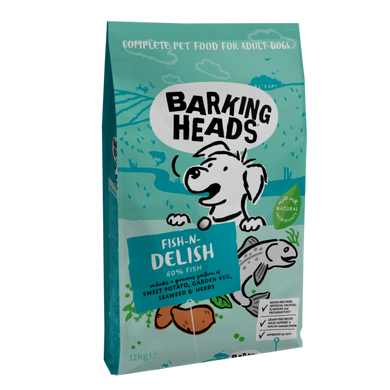 Barking Heads All Hounder Tummy Lovin' Care Fish - Баркинг Хедс сухой корм для собак всех пород с белой рыбой, лососем и форелью 12 кг