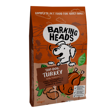 Barking Heads Top Dog Turkey Grain Free - Баркінг Хедс сухий корм для собак всіх порід з індичкою та бататом 12 кг