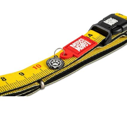 Max & Molly Smart ID Collar Ruler/XS - Нашийник Smart ID жовтий з принтом лінійки