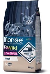 Monge Cat Bwild Low Grain Kitten - Сухой корм для котят с мясом гуся 1,5 кг