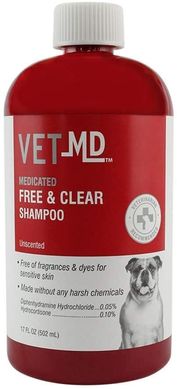 VET MD free and clear shampoo Суперочищающий шампунь 502 мл