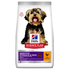 Hill's Science Plan Adult Small & Mini Sensitive Stomach & Skin - Сухой корм для взрослых собак малых и миниатюрных пород при чувствительном желудке или коже с курицей 1,5 кг