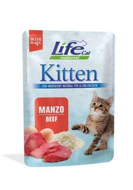 LifeCat Kitten пауч для котят с говядиной 70 г