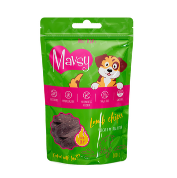 Ласощі для собак Mavsy LAMB chips з ягням, 100 г