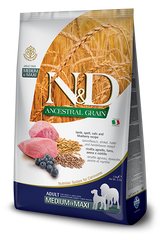 Farmina N&D Low Grain Dog Lamb & Blueberry Adult Medium & Maxi - Низкозерновой сухой корм для собак средних и больших пород с ягненком и черникой 12 кг