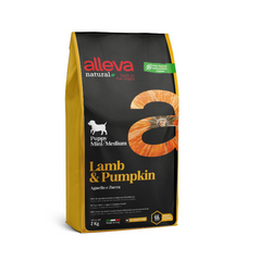 Alleva Natural Puppy Lamb & Pumpkin Mini & Medium - Сухой корм для щенков мелких и средних пород с ягненком и тыквой 2 кг