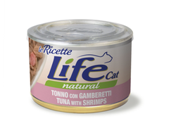 LifeCat консерва для кошек тунец с креветками 150 г