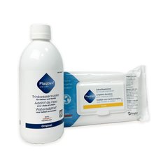 Plaqtiv+ Water Additive 500 ml - Засіб для догляду за ротовою порожниною для собак та котів 500 мл + Plaqtiv+ Dental Wipes - Стоматологічні серветки для собак та котів 64 шт