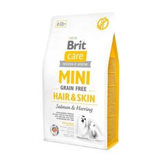 Brit Care Mini Grain Free Hair & Skin - Беззерновой сухой корм для взрослых собак мелких и миниатюрных пород с лососем и сельдью 2 кг