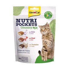 GimCat Nutri Pockets Country Mix - Вітамінні ласощі для котів з м'ясним міксом 150 г