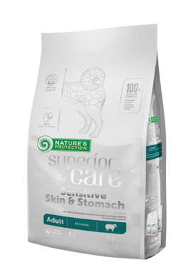 Nature's Protection Superior Care Sensitive Skin Stomach Adult All Breeds - Сухий корм для дорослих собак всіх порід з чутливим травленням та харчовою алергією з м'ясом ягня 1,5 кг