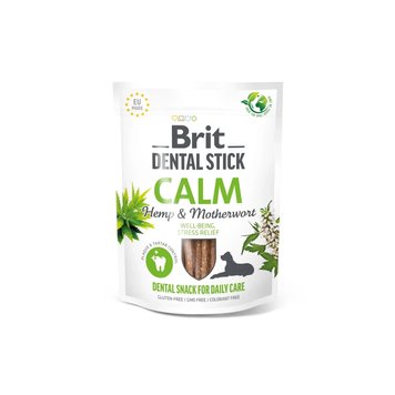 Brit Dental Stick Calm - Ласощі заспокійливі для дорослих собак всіх порід з коноплею та собачою кропивою 251 г