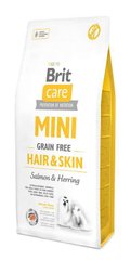 Brit Care Mini Grain Free Hair & Skin - Беззерновой сухой корм для взрослых собак мелких и миниатюрных пород с лососем и сельдью 7 кг
