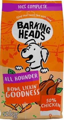 Barking Heads All Hounder Bowl Lickin' Goodness Chicken - Баркинг Хедс сухой корм для собак всех пород с курицей 12 кг