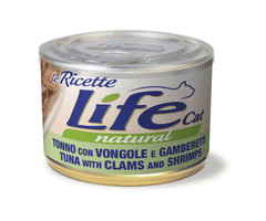 LifeCat консерва для кошек тунец с креветками и мидиями 150 г