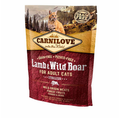 Carnilove Cat Lamb & Wild Boar Sterilised - Сухой корм для стерилизованных кошек с ягненком и диким кабаном 0,4 кг