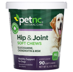 Petnc Natural Care Hip&Joint Soft Chews Добавка для здоровья таза и суставов для всех пород собак, со вкусом печени, 90 жевательных таблеток