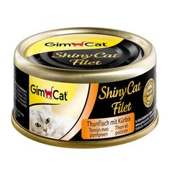 GimCat Shiny Cat Filet Tuna Pumpkin - Консерви для кішок з тунцем та гарбузом 70 г