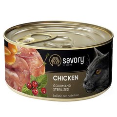 Savory Cat Adult Sterilized Chicken - Сейвори консервы для взрослых стерилизованных кошек с курицей 200 г