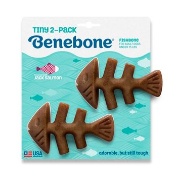 Benebone Tiny 2-Pack Fishbone - Набір з двох жувальних іграшок для собак зі смаком лосося