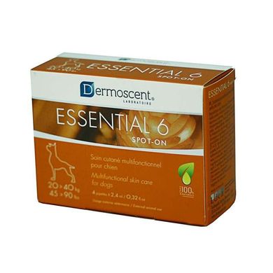 Dermoscent Essential 6® spot-on краплі для шкіри та шерсті для собак 10-20 кг - 1,2 мл, 1 піпетка